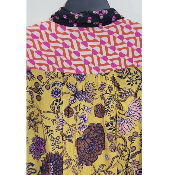 New Maeve x Anthropologie PAZ Button Down 1X Multicolored Floral Abstract Blouse - Picture 8 of 12
